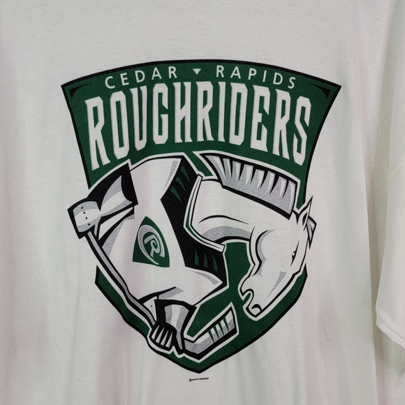 Cedar Rapids Roughriders Hockey Vintage Y2K Short Sleeve Cotton T-Shirt XL - Picture 2 of 11